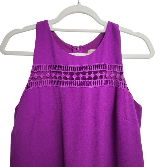 Cremieux Purple Crochet Detail Dress Size Medium - Picture 3 of 6